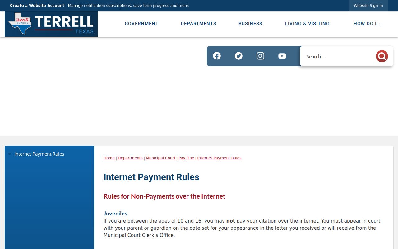 Terrell city warning about next-business-day warrant payment processing
